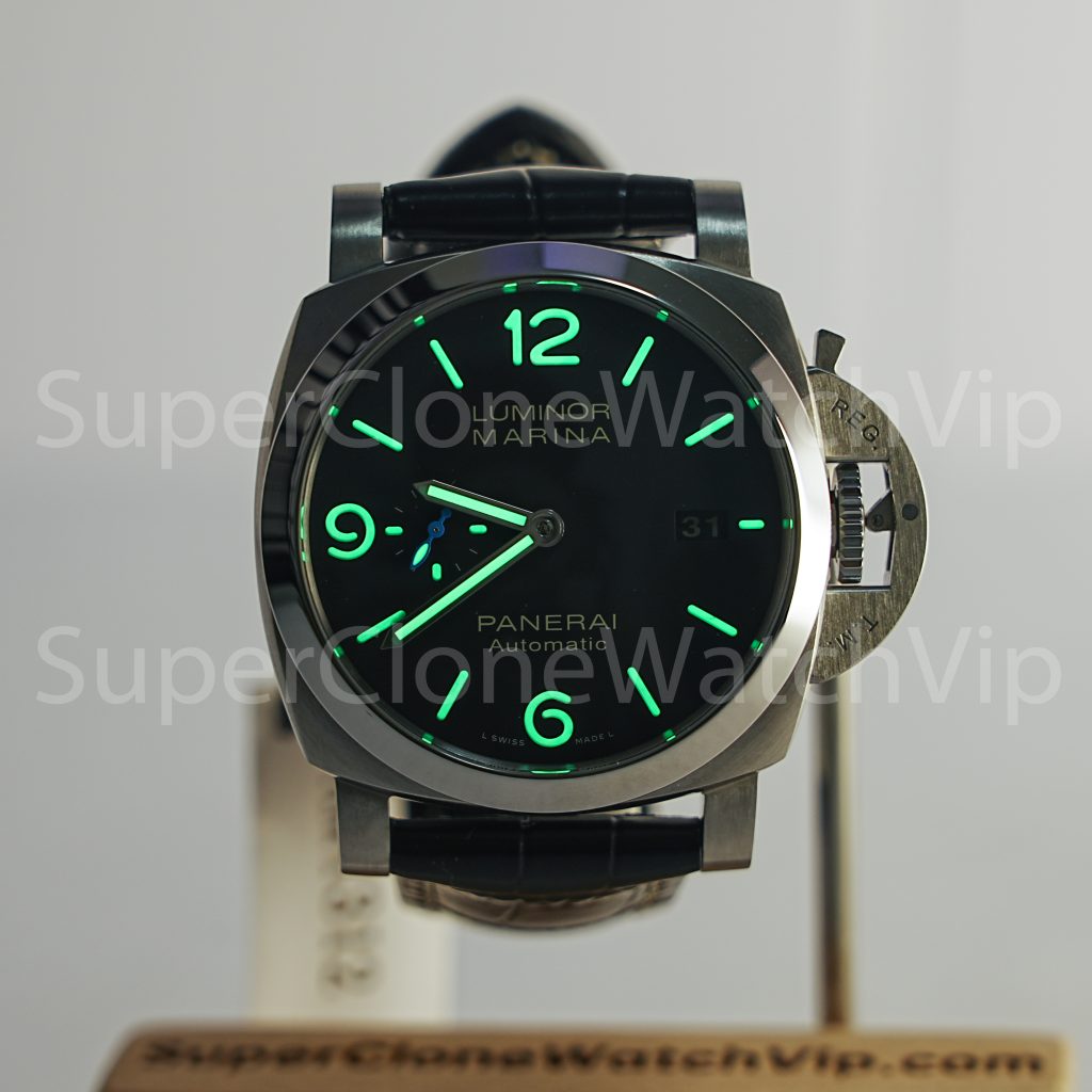 Panerai Luminor Marina PAM01312 Steel Model Black Dial Black Leather Strap 44mm Replica Watches - 2-251-scaled