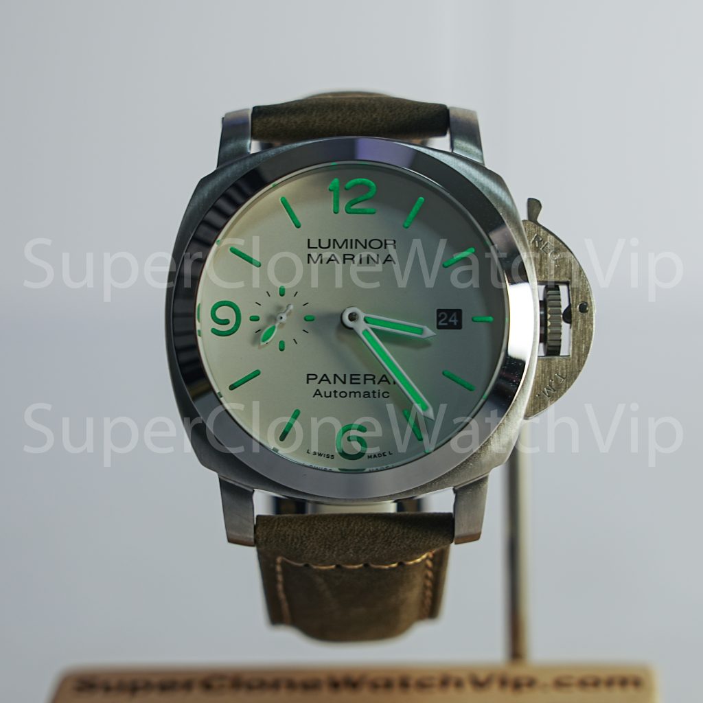 Panerai Luminor Marina PAM01314 Steel Model White Dial Brown Leather Strap 44mm Replica Watches - 2-254-scaled