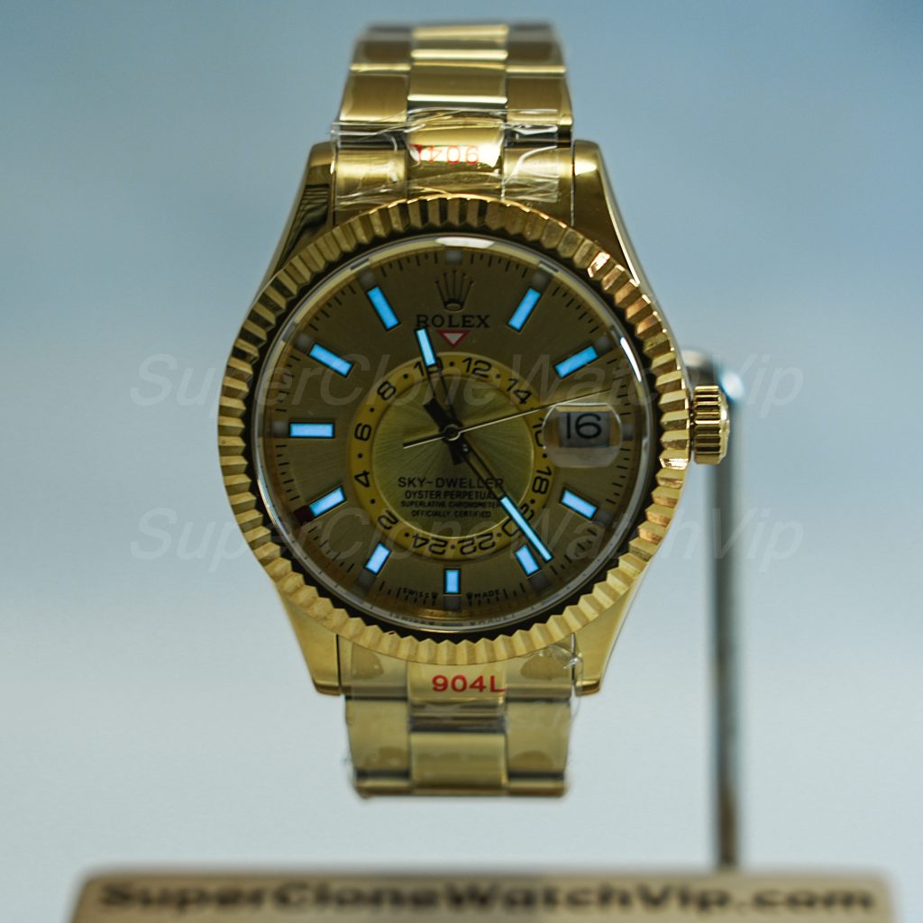 Rolex-Sky-Dweller-326238-Gold-Dial-Yellow-Gold-42mm Super Clone Watches Replica Watches - 2-255-scaled