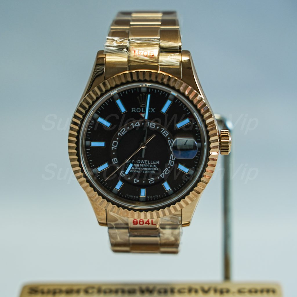 Rolex-Sky-Dweller-326235-Coffee-Dial-Rose-Gold-42mm Super Clone Watches Replica Watches - 2-259-scaled