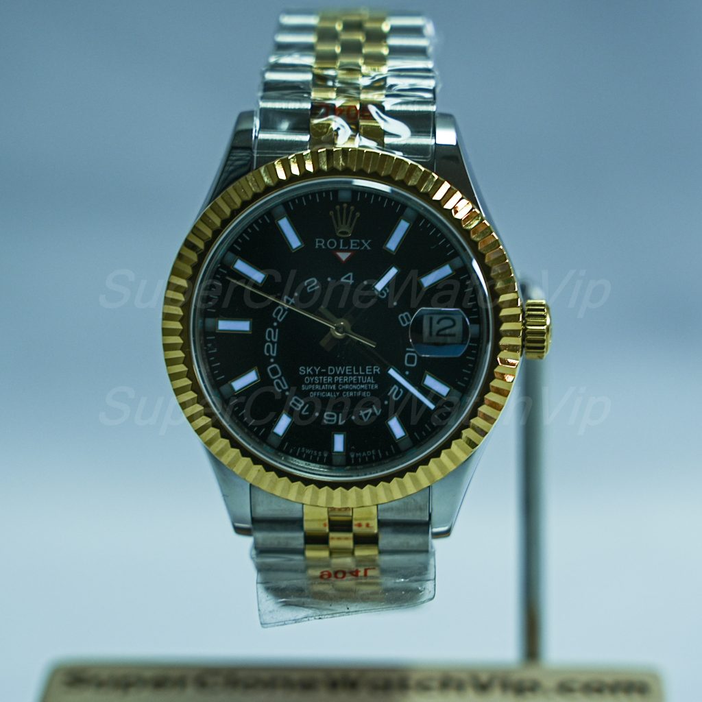Rolex-Sky-Dweller-326933-Black-Dial-Steel-Gold-42mm Super Clone Watches Replica Watches - 2-260-scaled