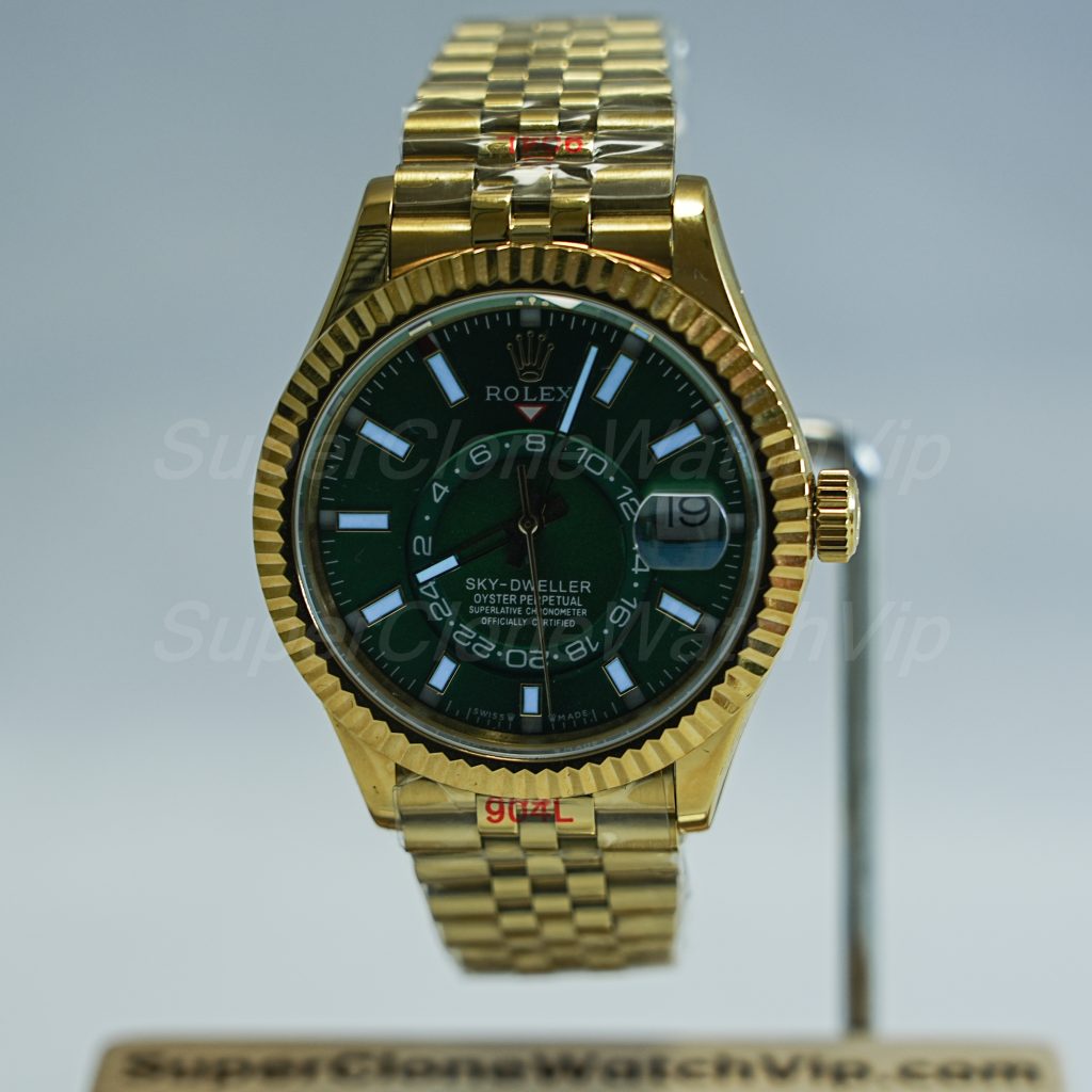 Rolex-Sky-Dweller-326238-Forest-Green-Dial-Yellow-Gold-42mm Super Clone Watches Replica Watches - 2-262-scaled