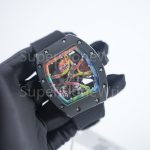 Richard Mille RM 68-01 Tourbillon Cyril Kongo Graffiti Skeleton Dial Black Ceramic Black Canvas Strap 49mm Replica Watch - 3-101-scaled