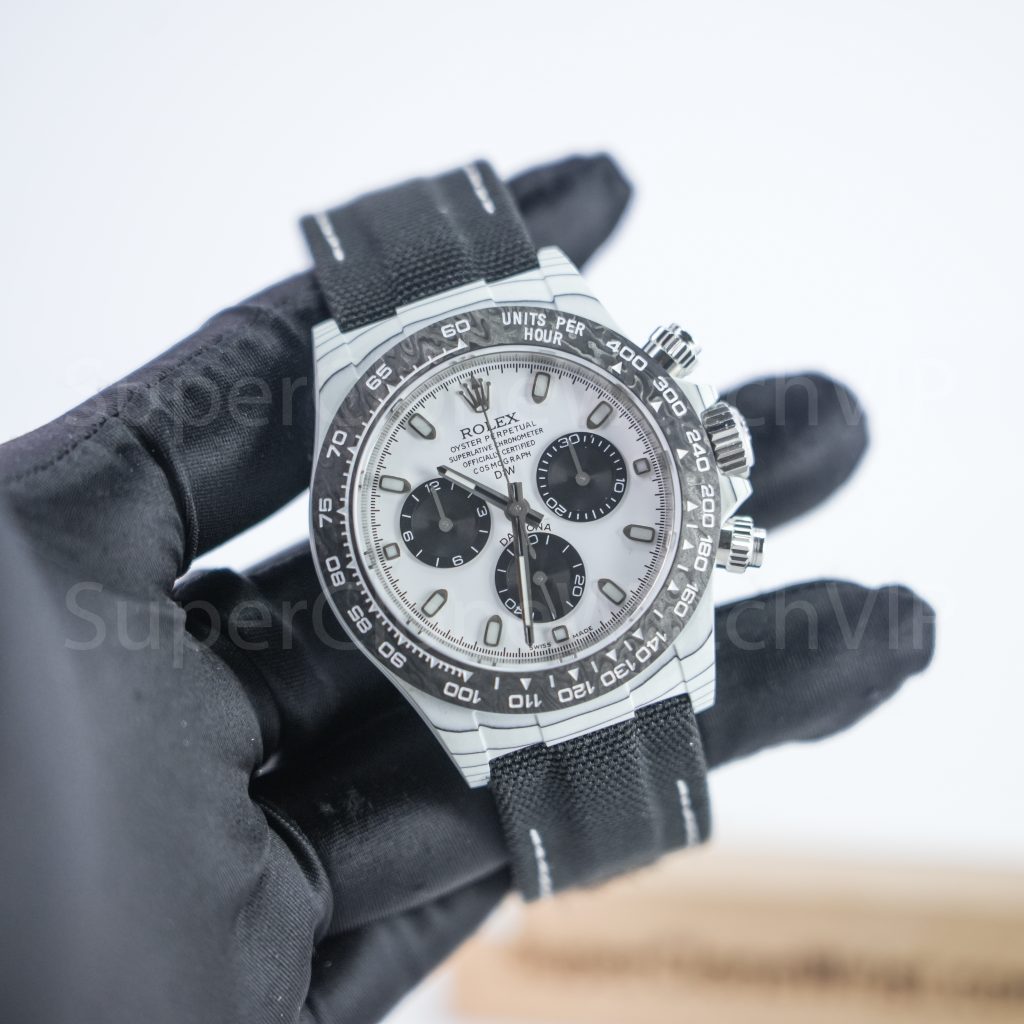 Rolex Cosmograph Daytona DiW Carbon Fiber White Dial 40mm Replica Watch - 3-121-scaled