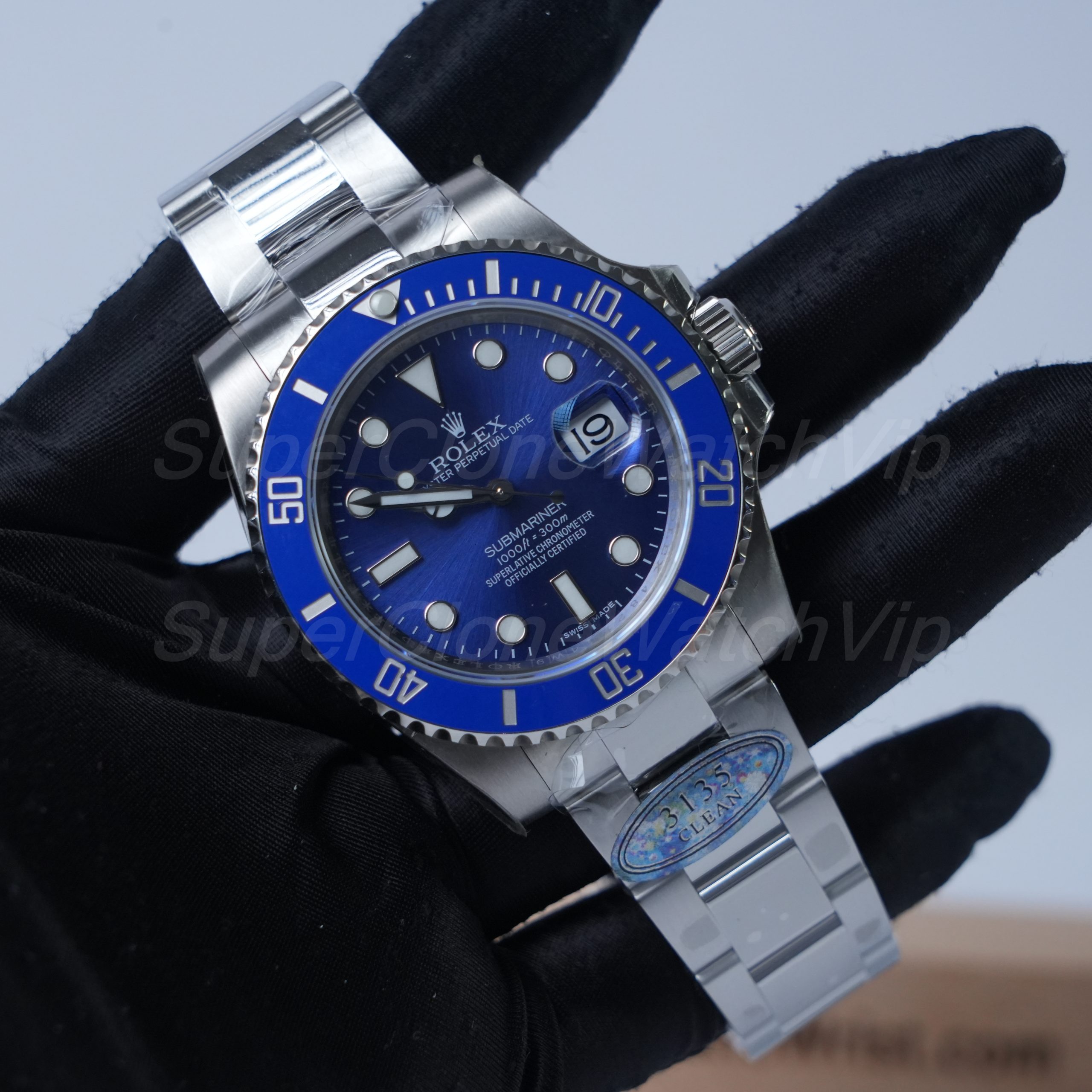 Rolex Submariner 16610LB blue dial blue bezel replica watch detail photo