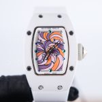 Richard Mille Bonbon RM 07-03 Steel(Ceramic-finish) Swirl Dial Steel Bezel White Rubber Strap 31mm Replica Watch - 3-174-scaled