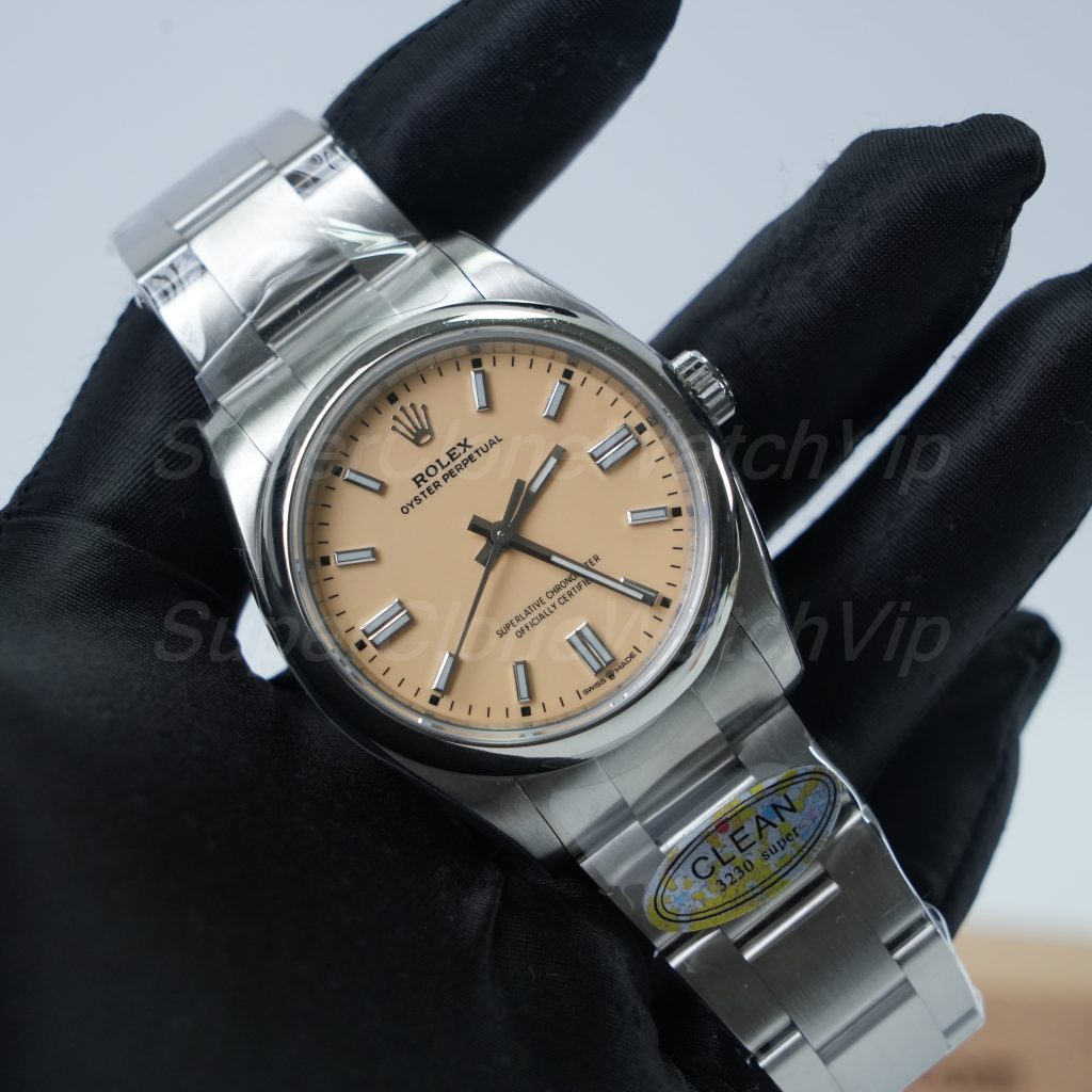 Rolex Oyster Perpetual Steel Model Light Brown Dial Oyster Bracelet 36mm Replica Watch - 3-186-scaled