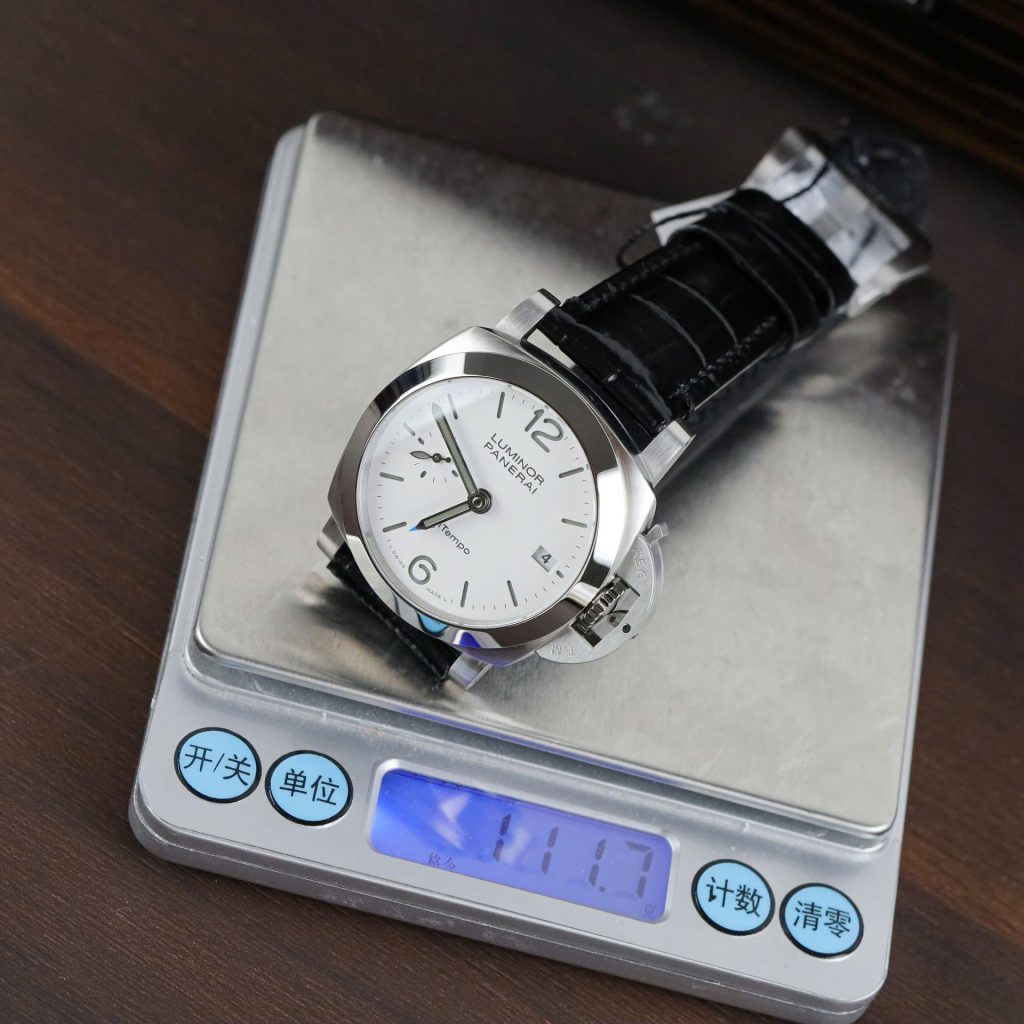 Panerai Luminor BiTempo PAM01367 Steel Model White Dial Black Alligator Leather Strap 44mm Replica Watches - 3-205