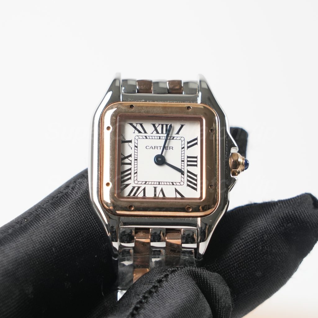 Cartier Panthère Two-Tone Rose Gold White Dial Two-Tone Rose Gold Bracelet 22x30mm Replica Watches - 3-220-scaled