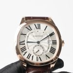 Cartier Drive de Cartier Rose Gold Silver Dial Brown Alligator Leather Strap 40mm Replica Watches - 3-227-scaled