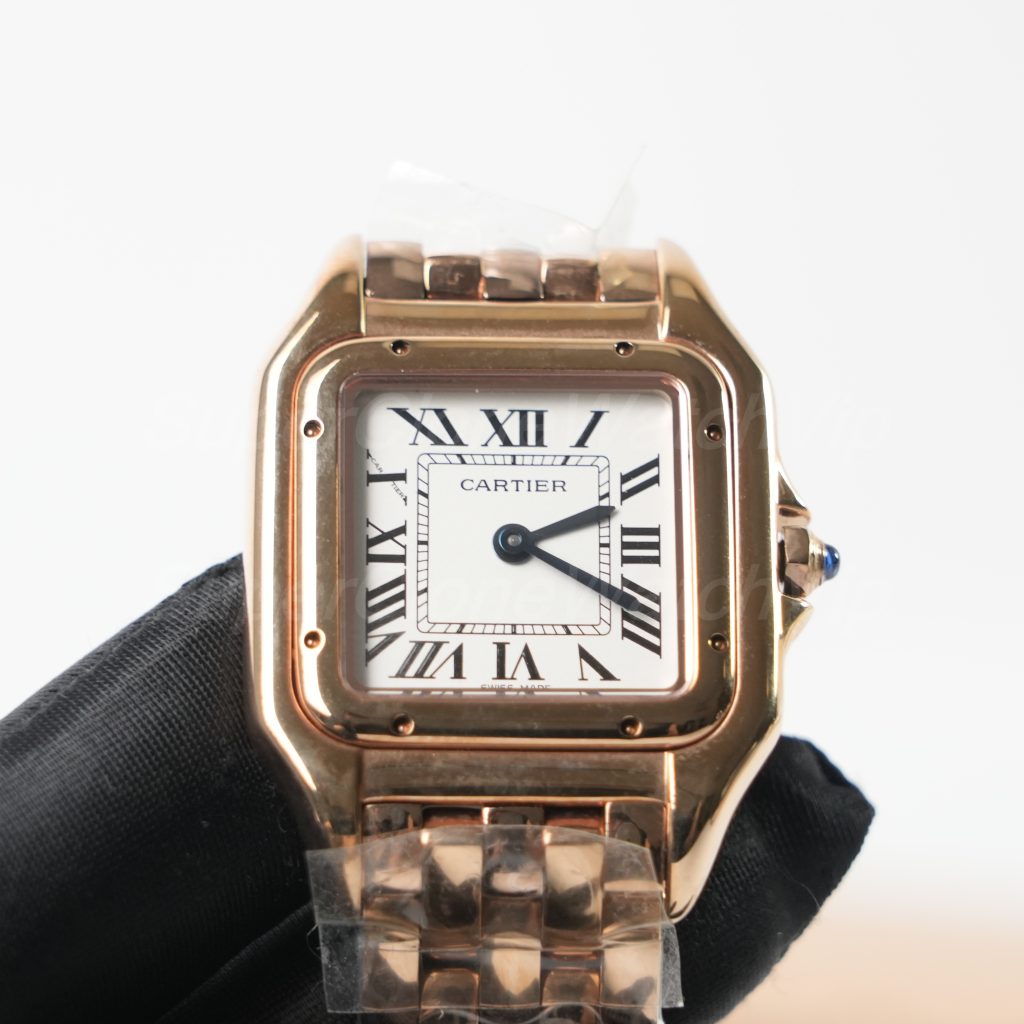 Cartier Panthère Rose Gold White Dial Rose Gold Bracelet 27x37mm Replica Watches - 3-228-scaled