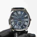 Cartier Drive de Cartier Steel Model Blue Dial Black Alligator Leather Strap 40mm Replica Watches - 3-231-scaled