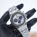 Audemars Piguet Royal Oak Chronograph 26315ST Steel Model Silver Grande Tapisserie Dial Blue Sub-dials Steel Bracelet 38mm Replica Watch - 3-234-scaled