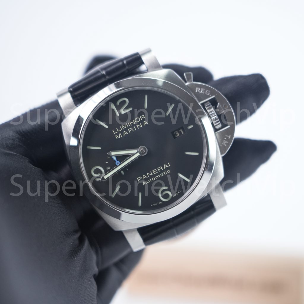 Panerai Luminor Marina PAM01312 Steel Model Black Dial Black Leather Strap 44mm Replica Watches - 3-250-scaled