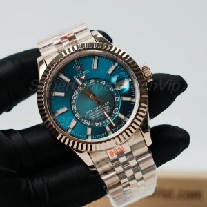 Rolex-Sky-Dweller-326235-Blue-Green-Dial-Rose-Gold-42mm Super Clone Watches Replica Watches - 3-257-scaled
