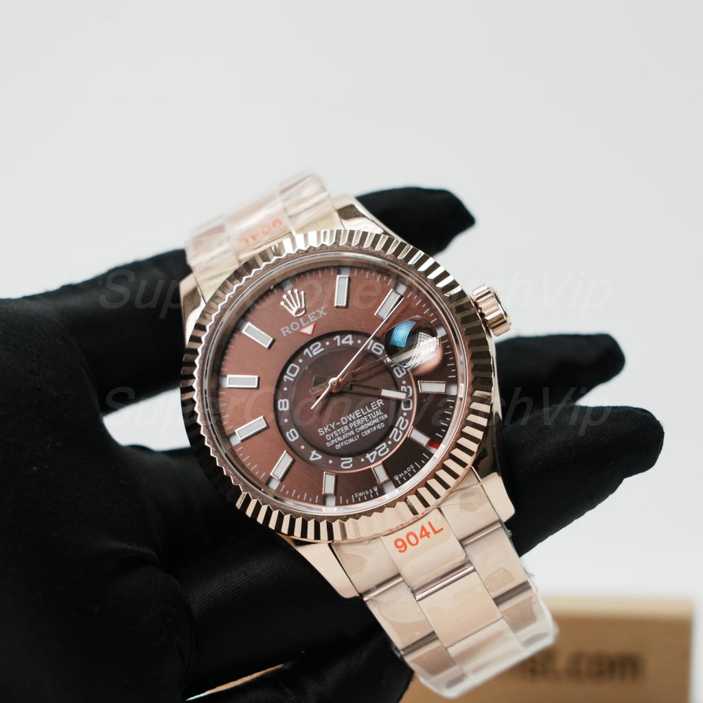 Rolex-Sky-Dweller-326235-Coffee-Dial-Rose-Gold-42mm Super Clone Watches Replica Watches - 3-258-scaled