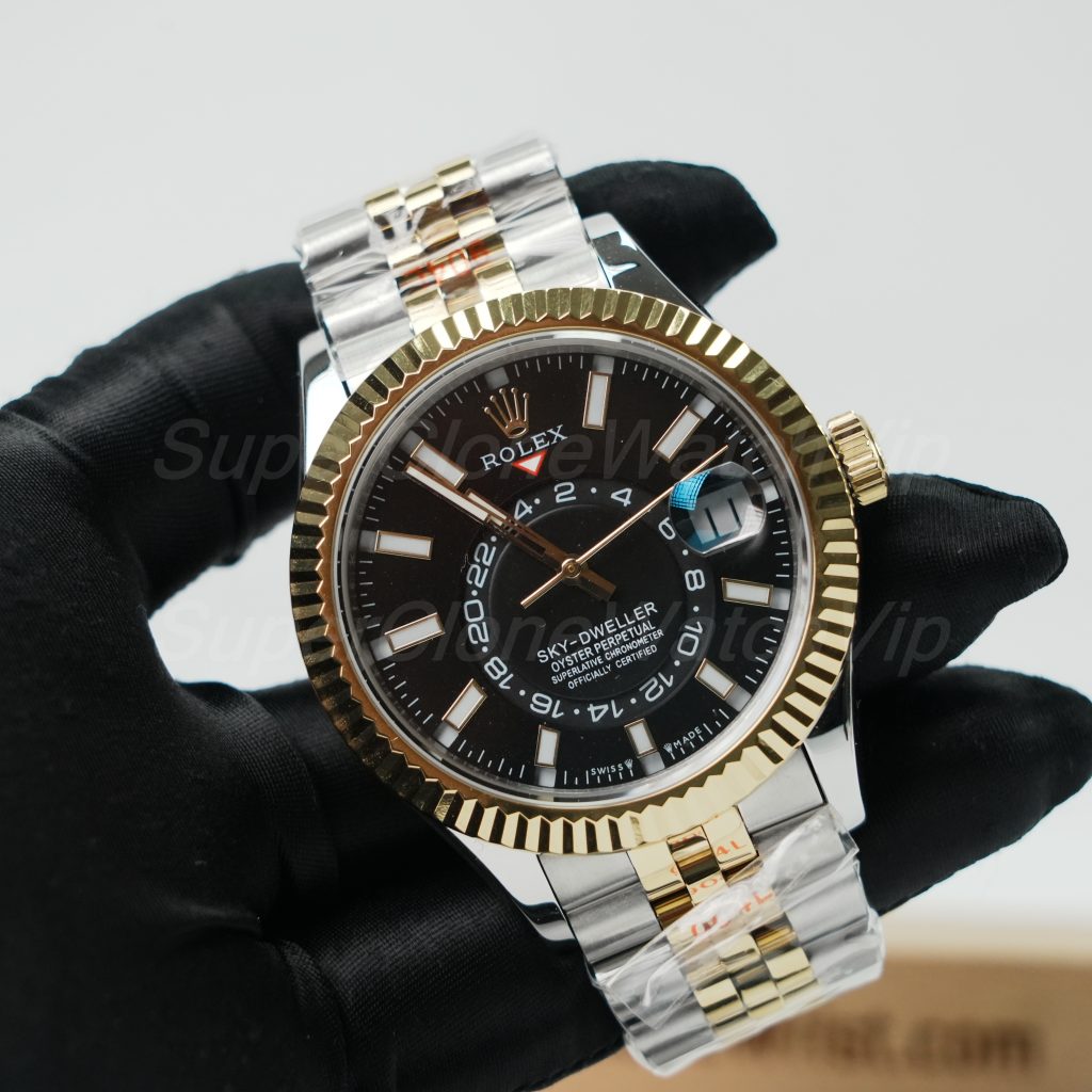 Rolex-Sky-Dweller-326933-Black-Dial-Steel-Gold-42mm Super Clone Watches Replica Watches - 3-259-scaled