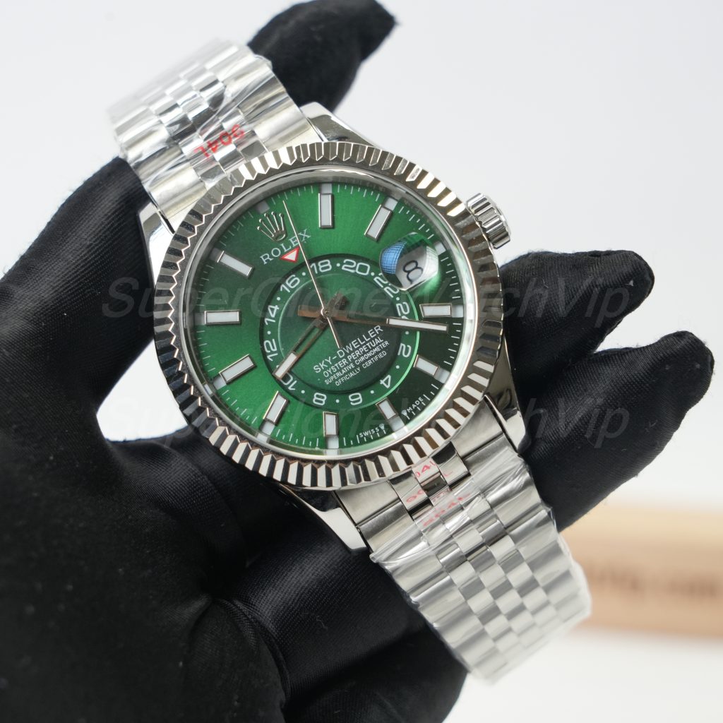 Rolex-Sky-Dweller-326934-Forest-Green-Dial-Steel-42mm Super Clone Watches Replica Watches - 3-260-scaled