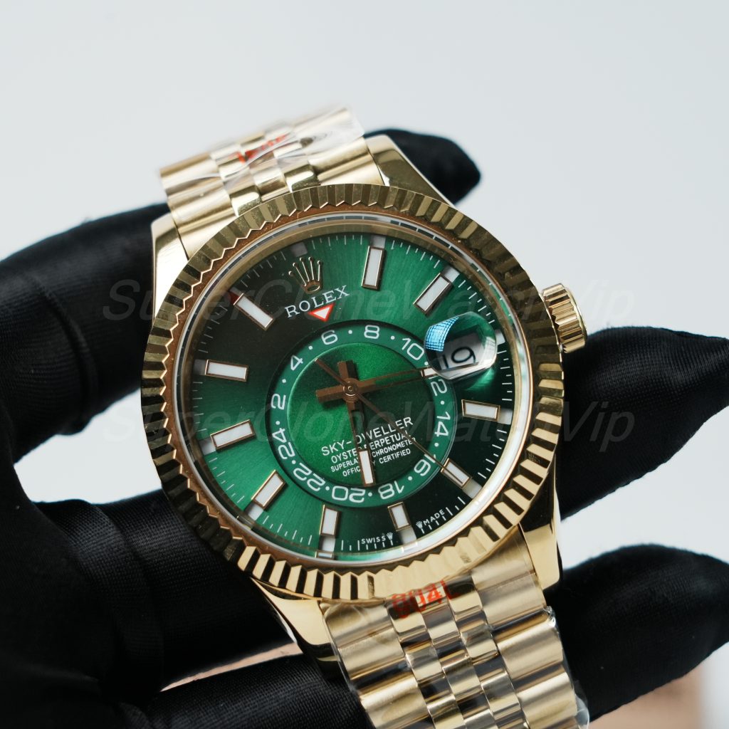 Rolex-Sky-Dweller-326238-Forest-Green-Dial-Yellow-Gold-42mm Super Clone Watches Replica Watches - 3-261-scaled