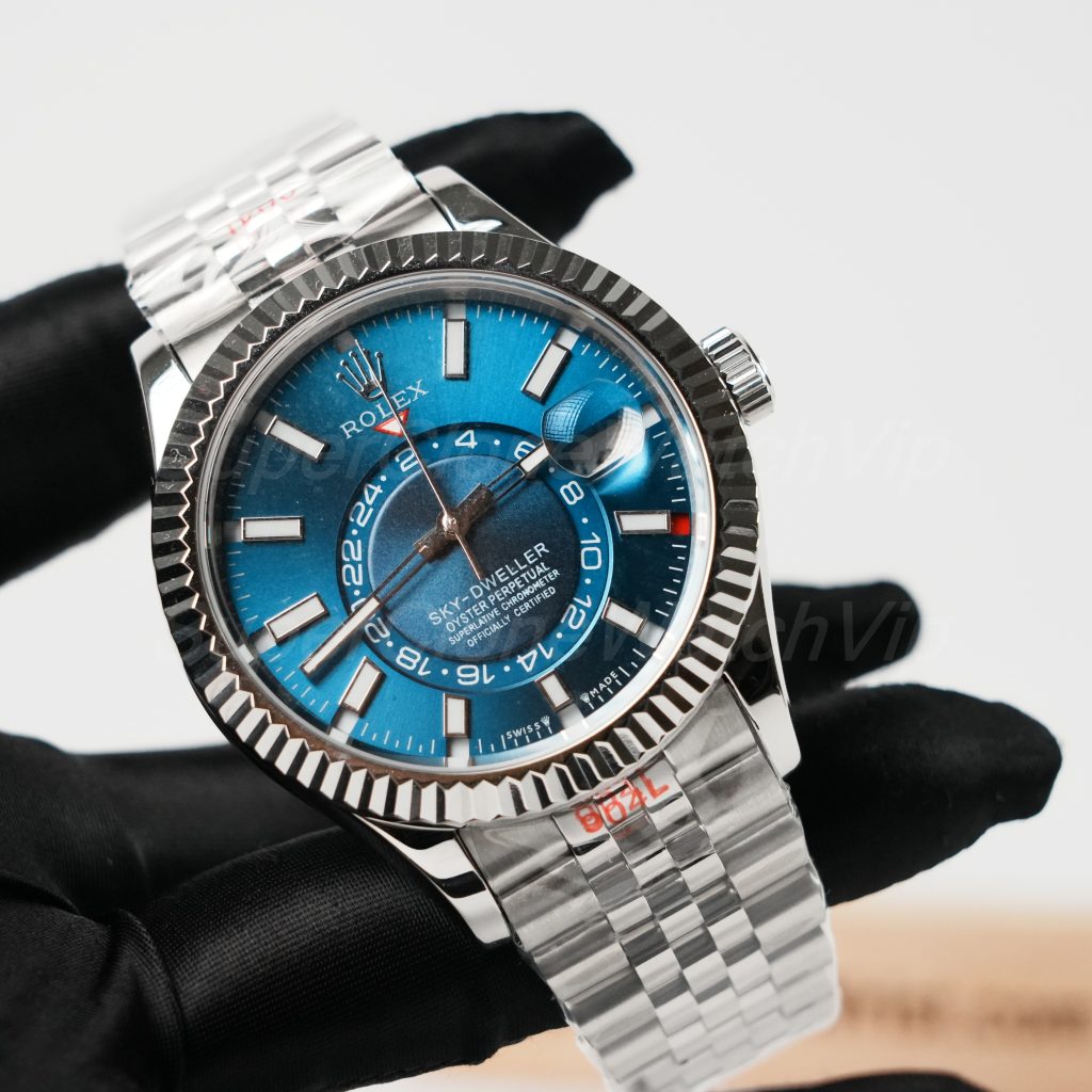 Rolex-Sky-Dweller-326934-Bright-Blue-Dial-Steel-42mm Super Clone Watches Replica Watches - 3-262-scaled