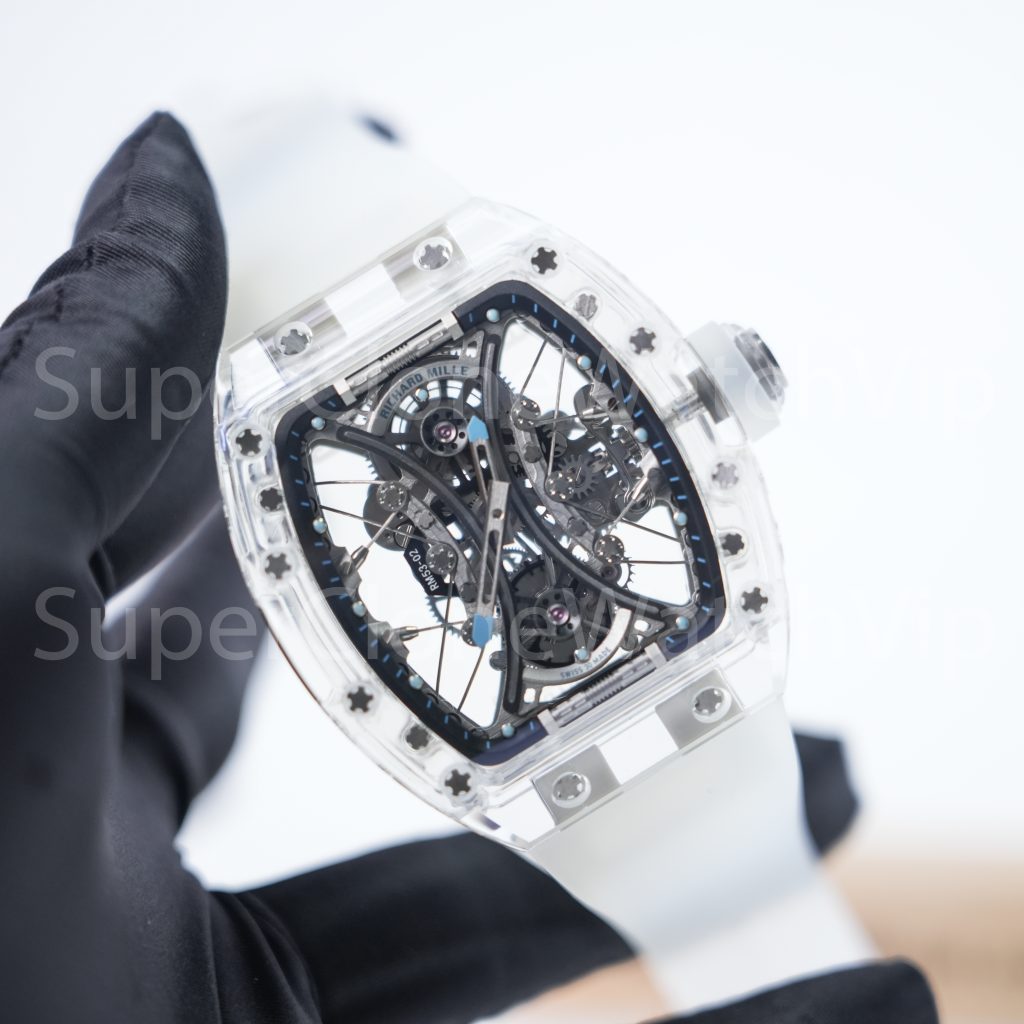 Richard Mille RM 53-02 Sapphire Case Skeleton Dial White Rubber Strap 49mm Replica Watch - 3-99-scaled