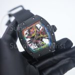 Richard Mille RM 68-01 Tourbillon Cyril Kongo Graffiti Skeleton Dial Black Ceramic Black Canvas Strap 49mm Replica Watch - 4-101-scaled