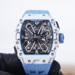 Richard Mille RM 35-03 Rafael Nadal Butterfly Rotor White Quartz TPT Blue Rubber Strap 49mm Replica Watch - 4-102-scaled