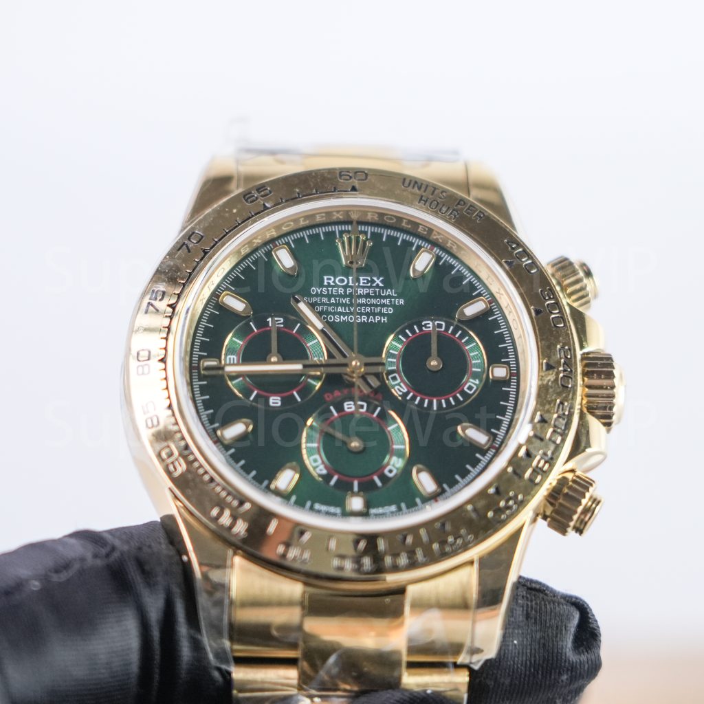 Rolex Cosmograph Daytona 116508 Yellow Gold Green Dial 40mm Replica Watch - 4-121-scaled