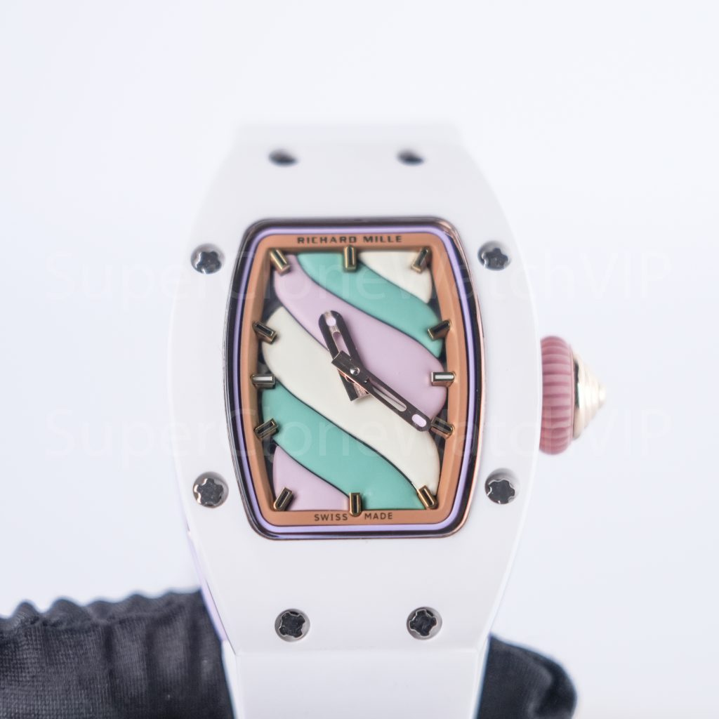 Richard Mille RM 07-03 Bonbon Steel Marshmallow Dial Steel Bezel White Rubber Strap 31mm Replica Watch - 4-171-scaled