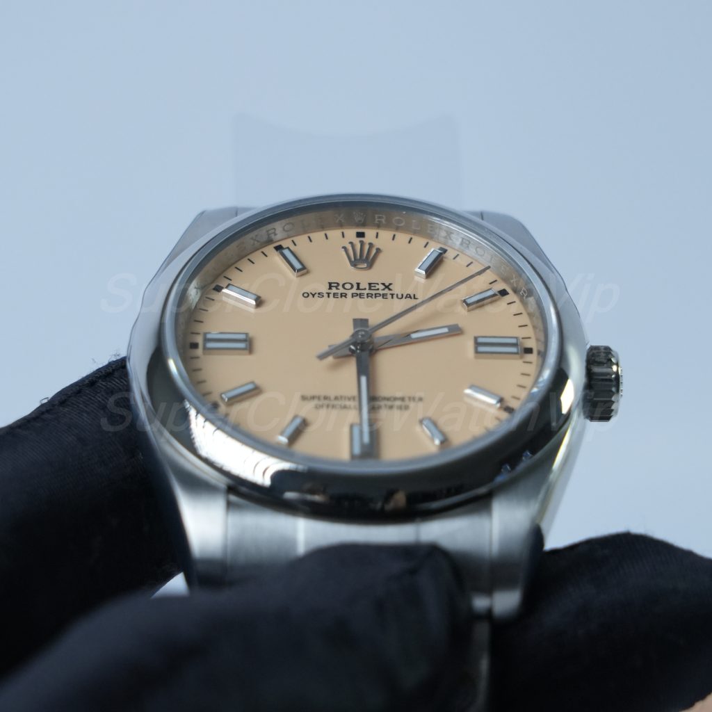 Rolex Oyster Perpetual Steel Model Light Brown Dial Oyster Bracelet 36mm Replica Watch - 4-183-scaled