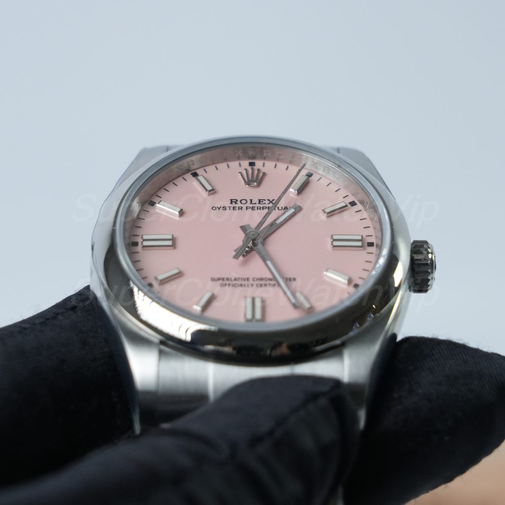 Rolex Oyster Perpetual Steel Model Candy Pink Dial Oyster Bracelet 36mm Replica Watch - 4-184-scaled