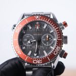 Omega Seamaster Planet Ocean 600M Chronograph Steel Model Grey Dial Orange Ceramic Bezel Steel Bracelet 45.5mm Replica Watches - 4-188-scaled