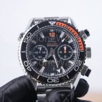 Omega Seamaster Planet Ocean 600M Chronograph Steel Model Black Dial Black-Orange Ceramic Bezel Steel Bracelet 45.5mm Replica Watches - 4-189-scaled
