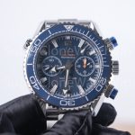 Omega Seamaster Planet Ocean 600M Chronograph Steel Model Blue Dial Blue Ceramic Bezel Steel Bracelet 45.5mm Replica Watches - 4-195-scaled