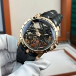 Roger Dubuis Excalibur RDDBEX0836 18K Rose Gold Skeleton Dial Rose Gold Bezel Black Rubber Strap 42mm Replica Watches - 4-199