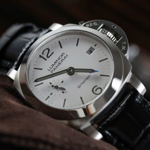 Panerai Luminor BiTempo PAM01367 Steel Model White Dial Black Alligator Leather Strap 44mm Replica Watches - 4-202