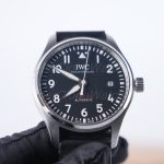 IWC Pilot's Watch Automatic TOP GUN Steel Model Black Dial Black Leather Strap 41mm Replica Watches - 4-203-scaled