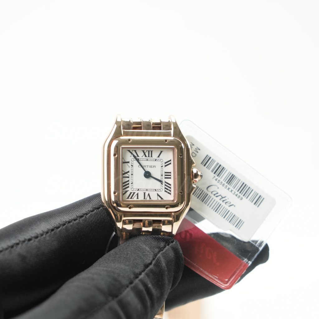 Cartier Panthère Rose Gold White Dial Rose Gold Bracelet 22x30mm Replica Watches - 4-217-scaled
