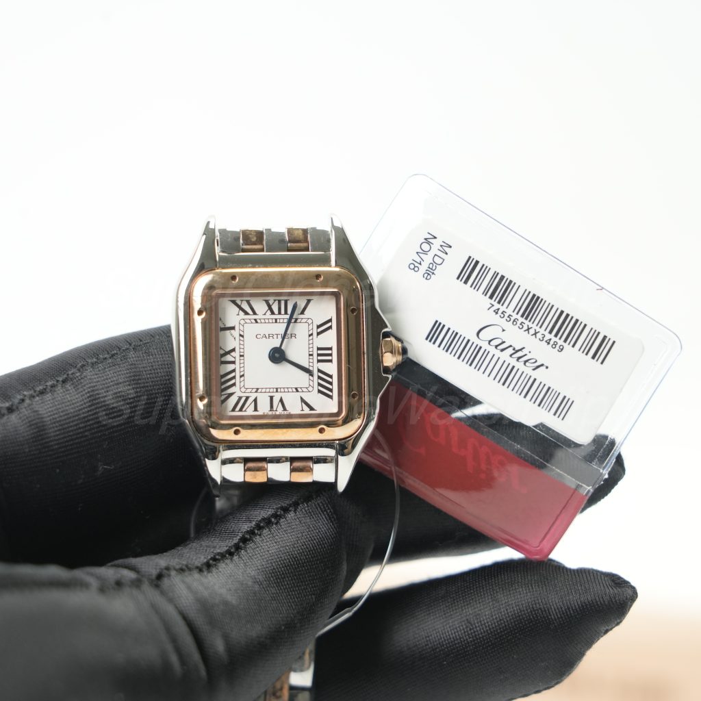 Cartier Panthère Two-Tone Rose Gold White Dial Two-Tone Rose Gold Bracelet 22x30mm Replica Watches - 4-218-scaled