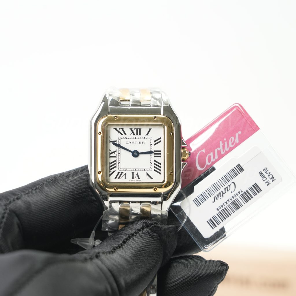 Cartier Panthère Two-Tone White Dial Two-Tone Bracelet 27x37mm Replica Watches - 4-222-scaled