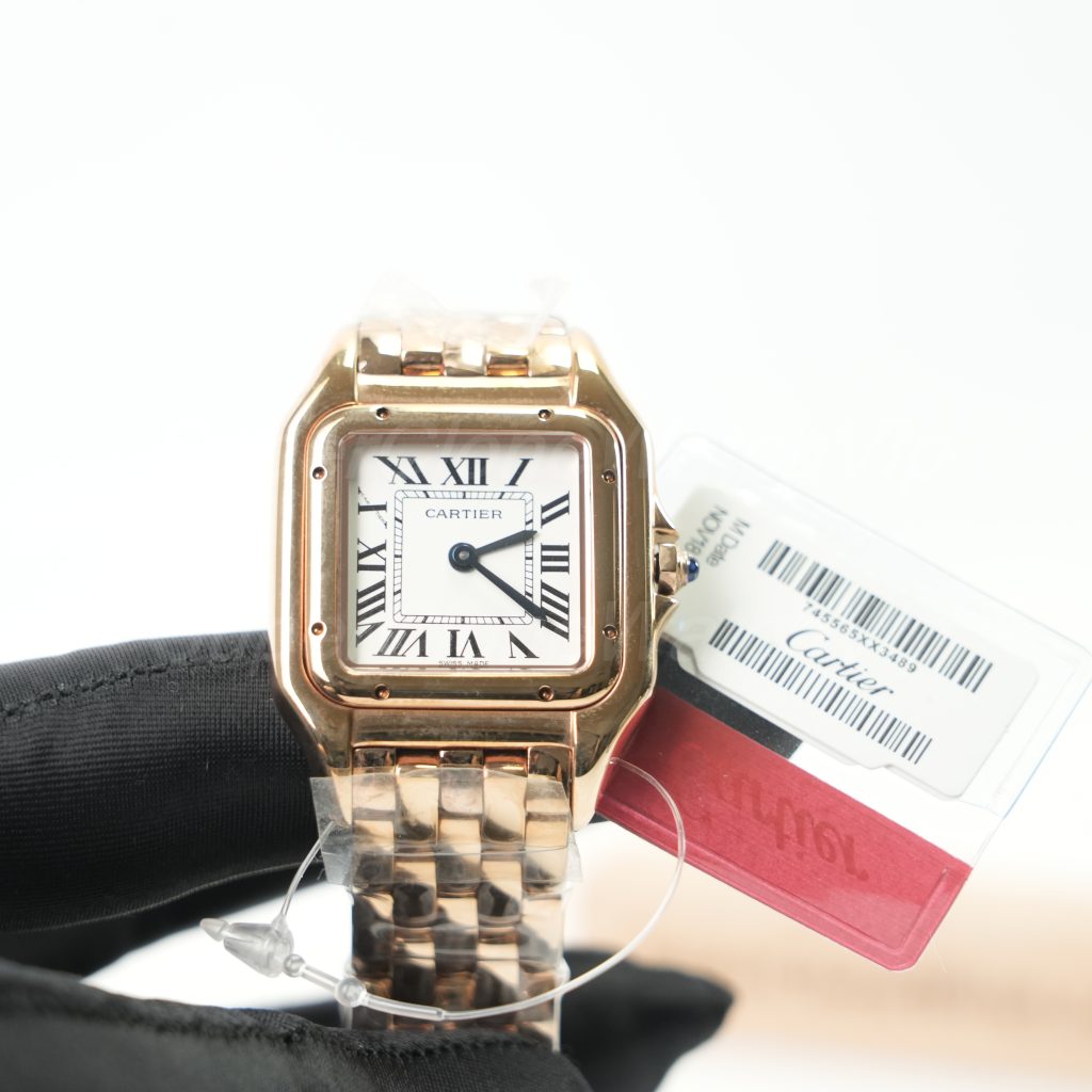 Cartier Panthère Rose Gold White Dial Rose Gold Bracelet 27x37mm Replica Watches - 4-225-scaled