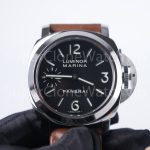 Panerai Luminor Marina PAM00111 Steel Black Dial Brown Leather Strap 44mm Replica Watches - 4-238-scaled