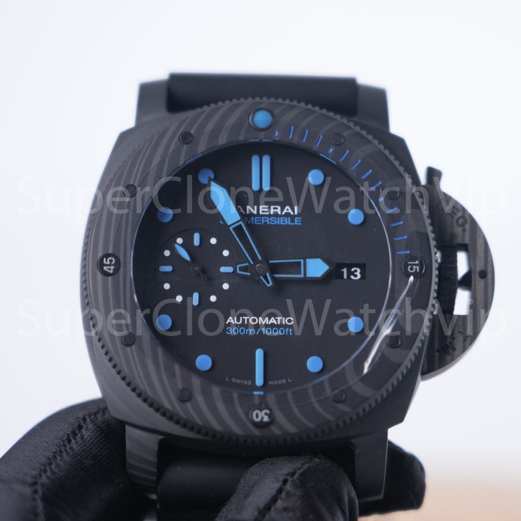Panerai Submersible PAM01616 Carbotech Black Dial Carbon Fiber Dive Bezel Black Rubber Strap 47mm Replica Watches - 4-240-scaled
