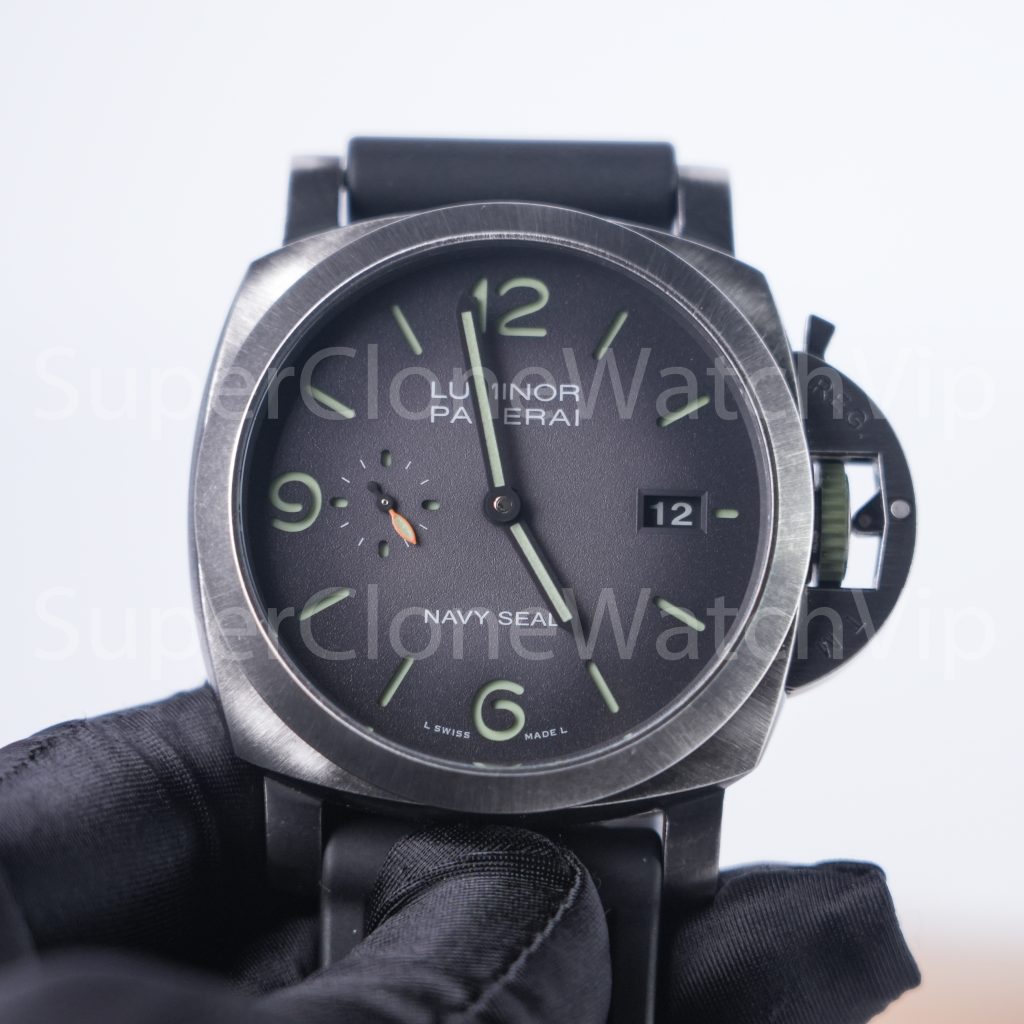 Panerai Luminor Marina Navy SEALs PAM01412 Brunito eSteel Grey-Black Gradient Dial Black Rubber Strap 44mm Replica Watches - 4-242-scaled