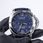 Panerai Luminor Marina PAM01313 Steel Blue Sunray Dial Polished Bezel Dark Blue Alligator Leather Strap 44mm Replica Watches - 4-244-scaled