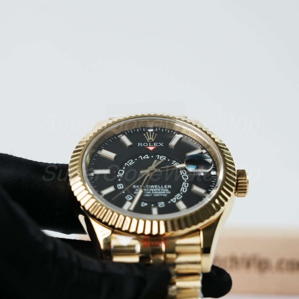 Rolex-Sky-Dweller-326238-Black-Dial-Yellow-Gold-42mm Super Clone Watches Replica Watches - 4-252-scaled