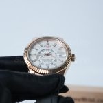 Rolex-Sky-Dweller-336235-White-Dial-Rose-Gold-Rubber-Strap-42mm Super Clone Watches Replica Watches - 4-260-scaled