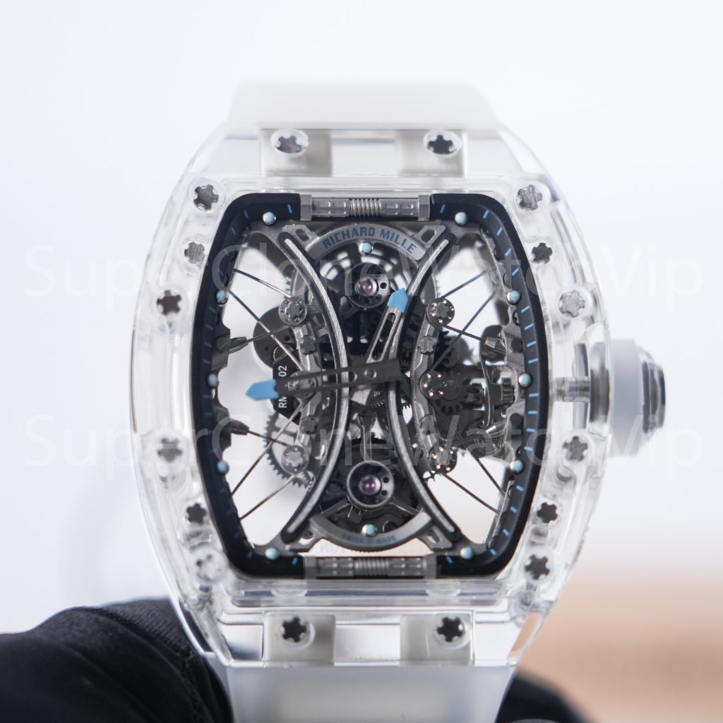 Richard Mille RM 53-02 Sapphire Case Skeleton Dial White Rubber Strap 49mm Replica Watch - 4-99-scaled