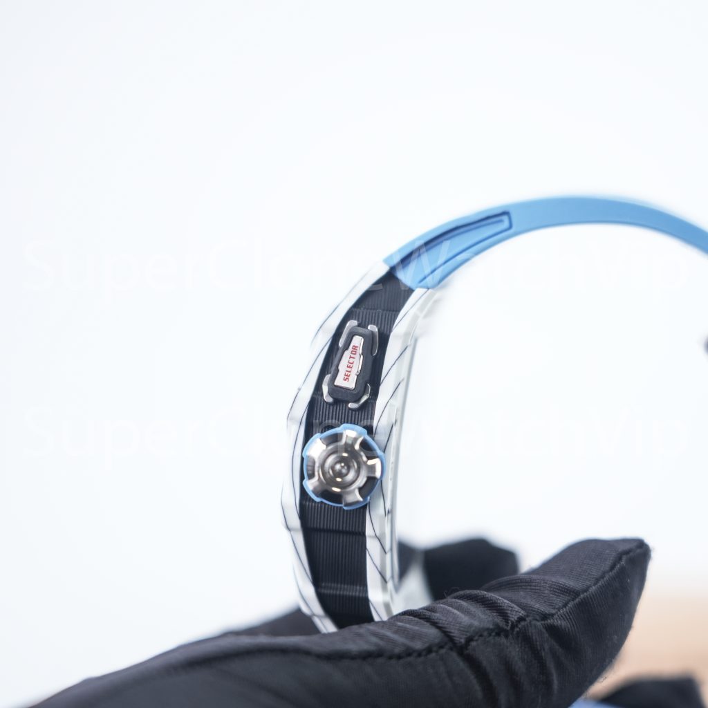 Richard Mille RM 35-03 Rafael Nadal Butterfly Rotor White Quartz TPT Blue Rubber Strap 49mm Replica Watch - 5-102-scaled