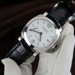 Panerai Luminor BiTempo PAM01367 Steel Model White Dial Black Alligator Leather Strap 44mm Replica Watches - 5-204
